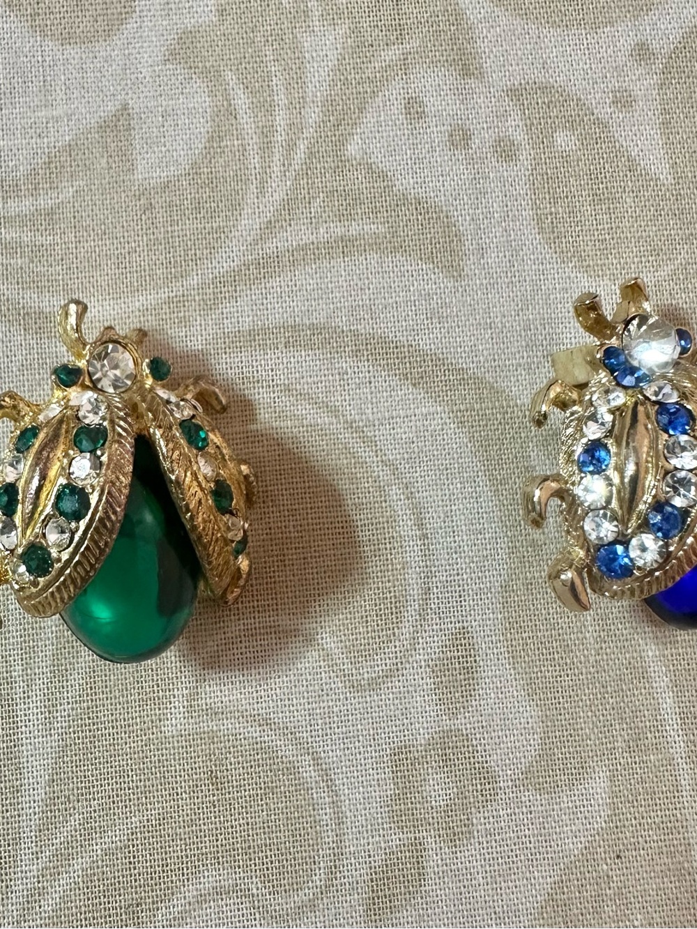Vintage-Inspired Green and blue Bee pins